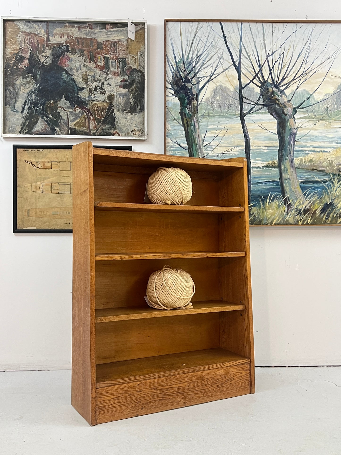 A 1950's Oak Open Bookcase