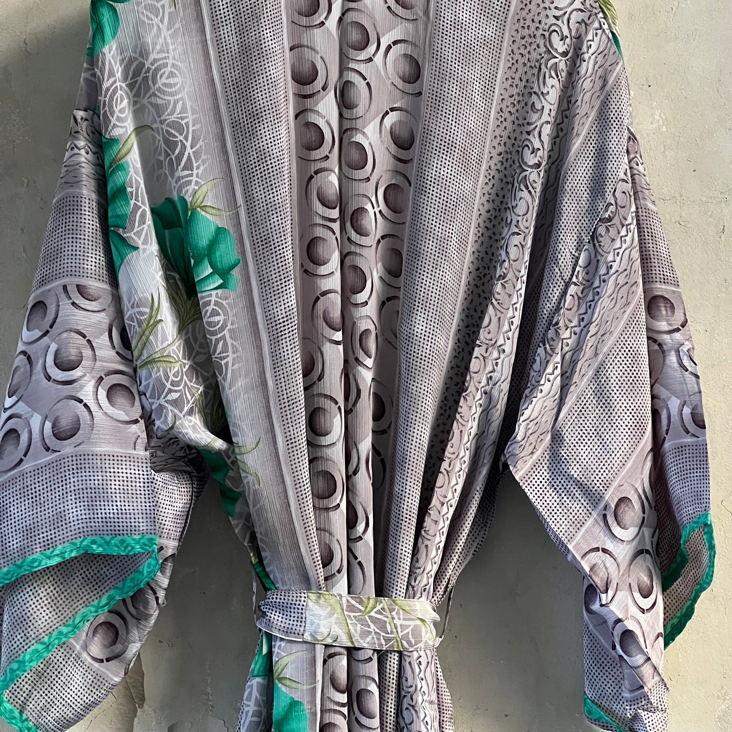 Vintage Saree Silk Kimono / Duster - Long