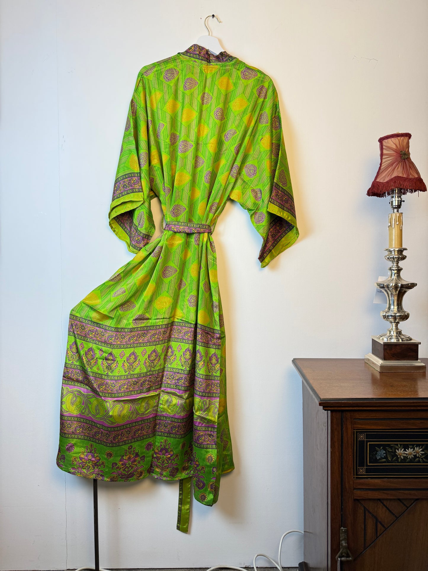 Vintage Saree Silk Kimono / Duster - Long