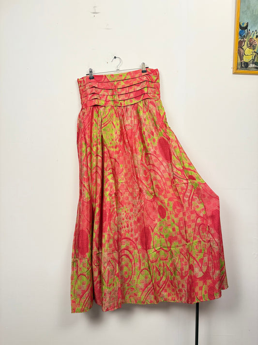 Vintage Saree Silk Pleated Skirt