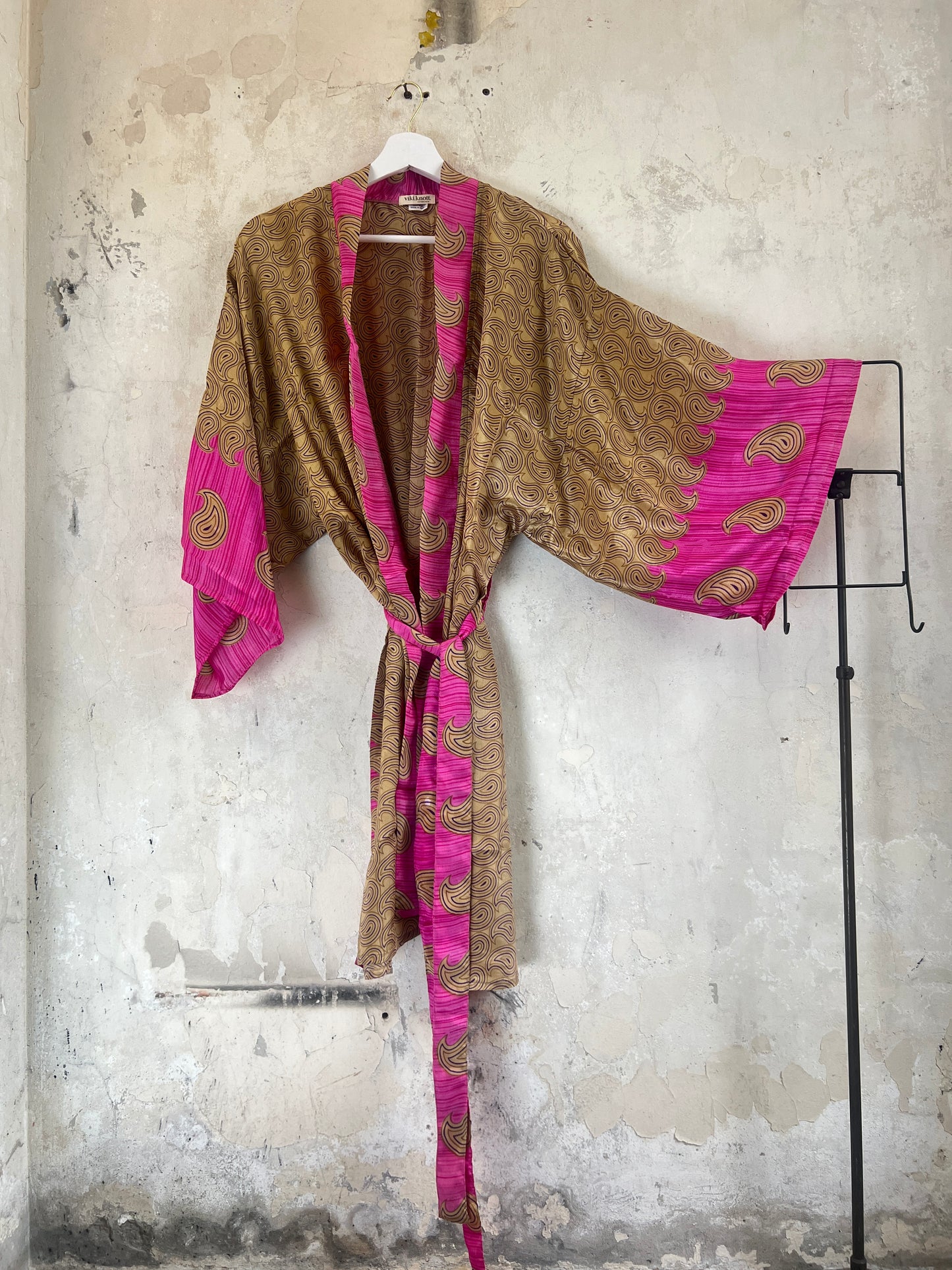 Vintage Saree Silk Kimono / Duster - Short
