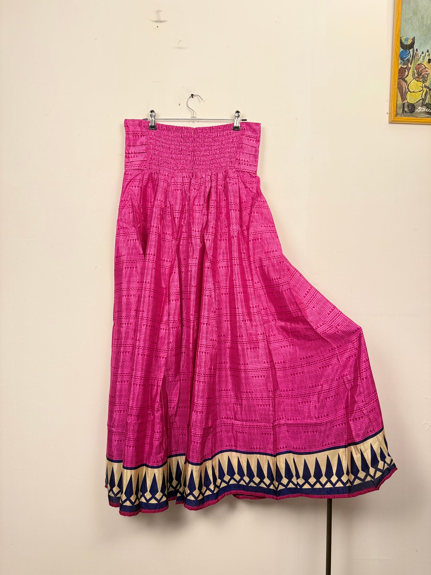 Vintage Saree Silk Pleated Skirt