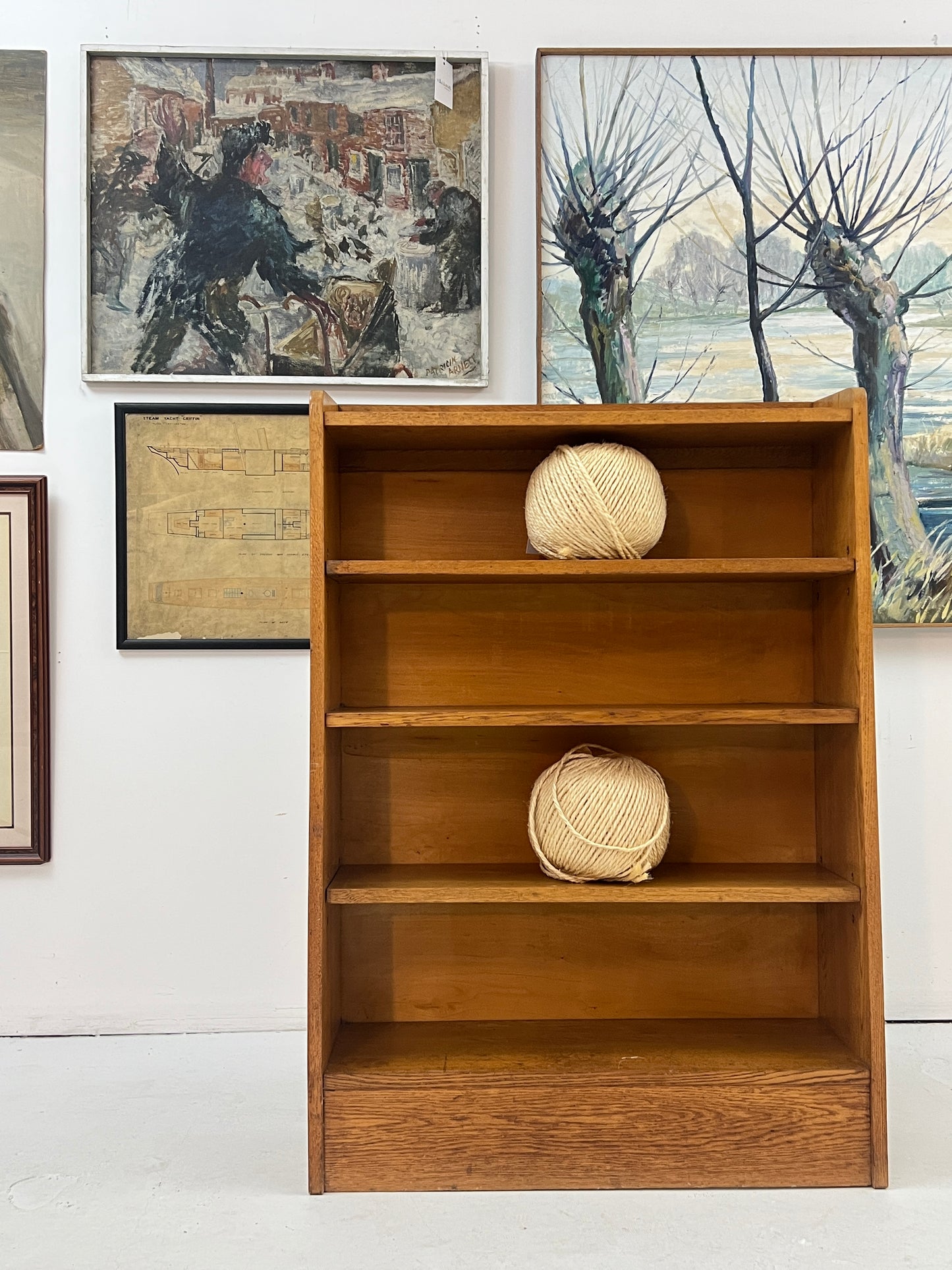 A 1950's Oak Open Bookcase