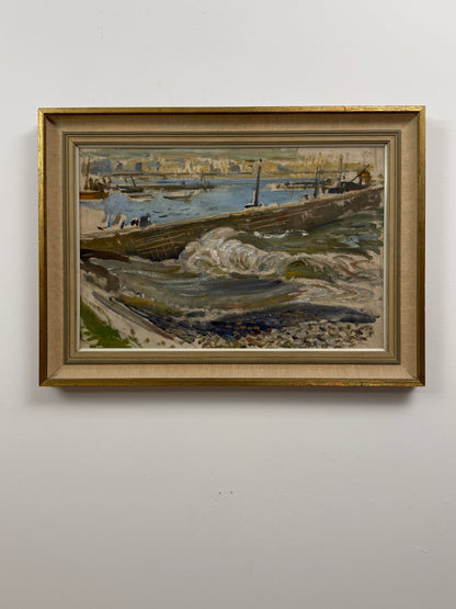 David Macbeth Sutherland RSA (1883–1973) | The Breakwater, Stonehaven | Original Scottish Oil