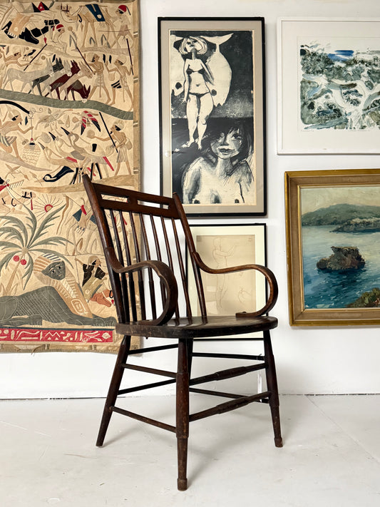 An Oak and Elm Armchair. c1900