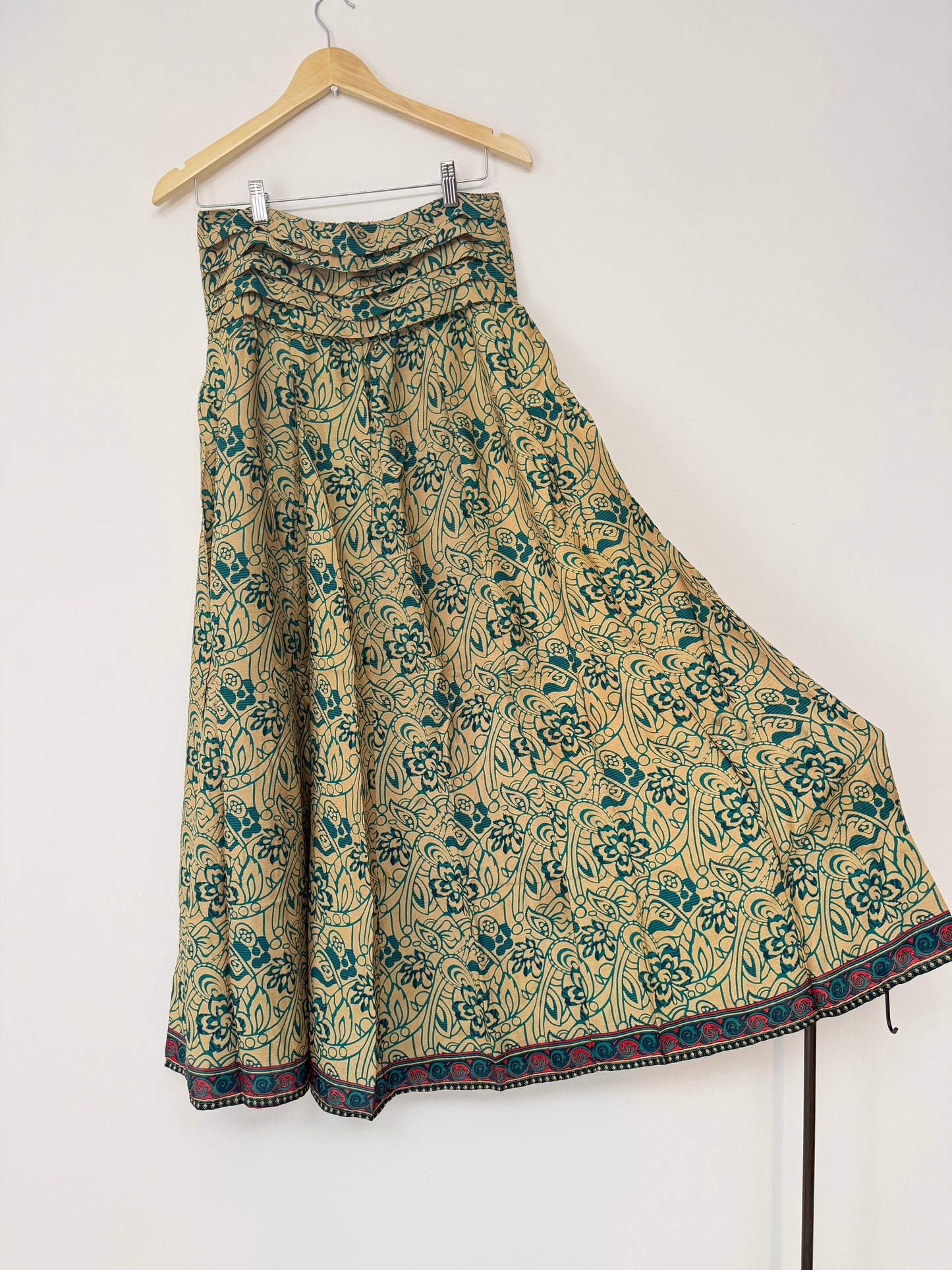 Vintage Saree Silk Pleated Skirt