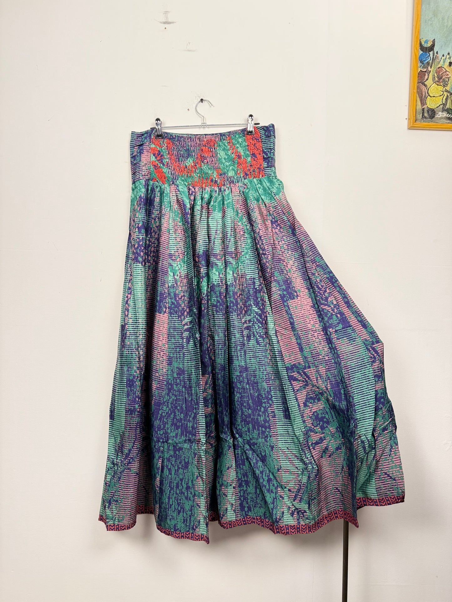 Vintage Saree Silk Pleated Skirt