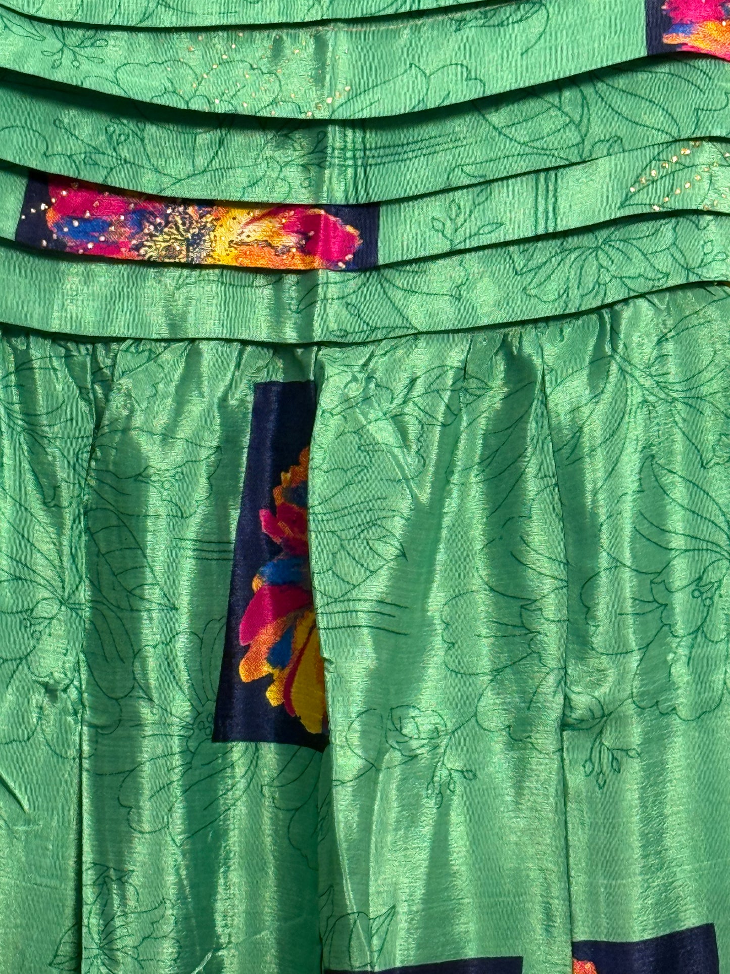 Vintage Saree Silk Pleated Skirt