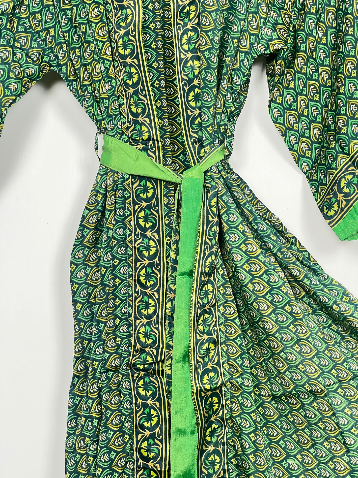 Vintage Saree Silk Kimono / Duster - Long - Wider Unisex Fit