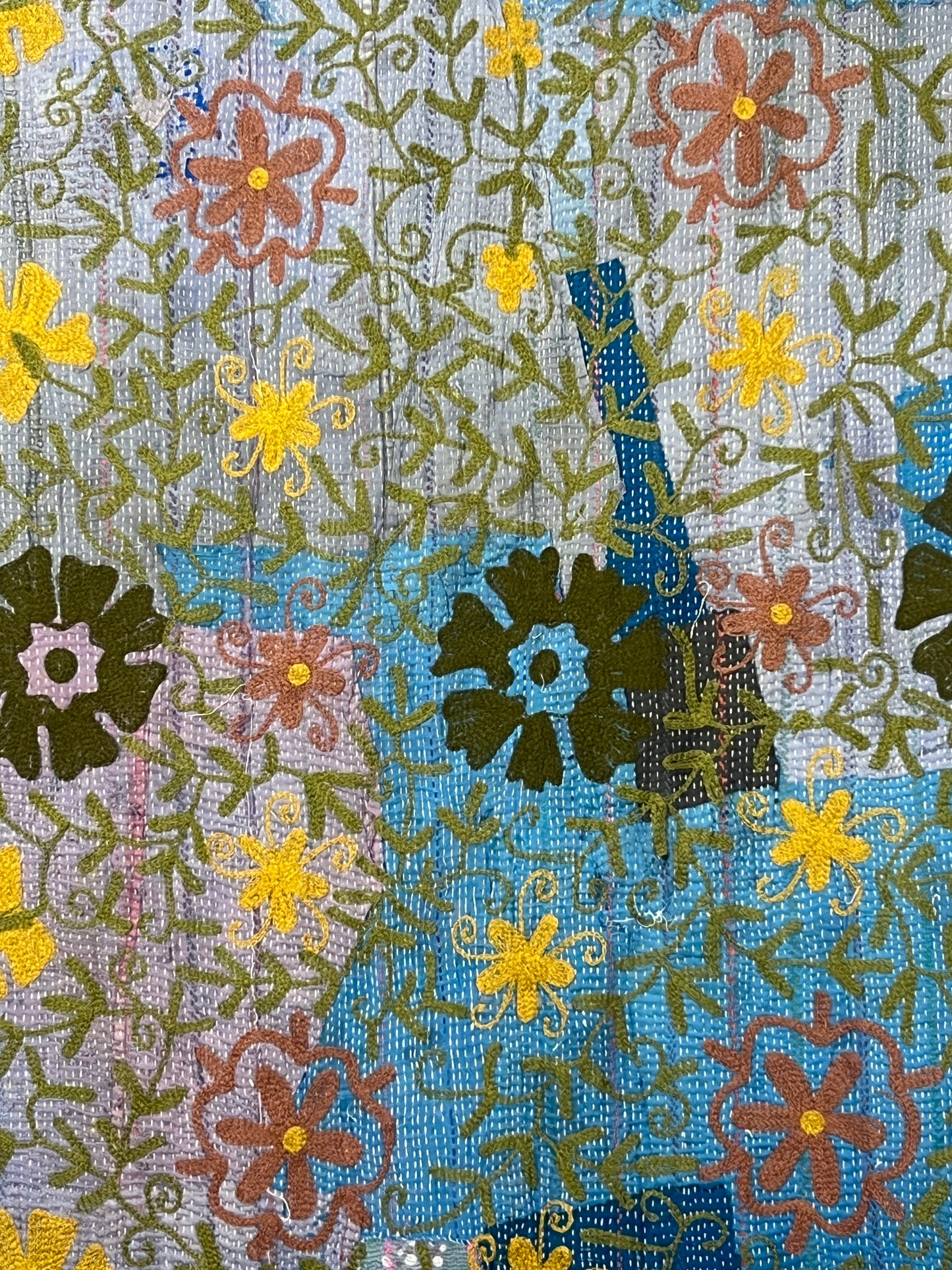 Vintage Kantha Suzani Quilt