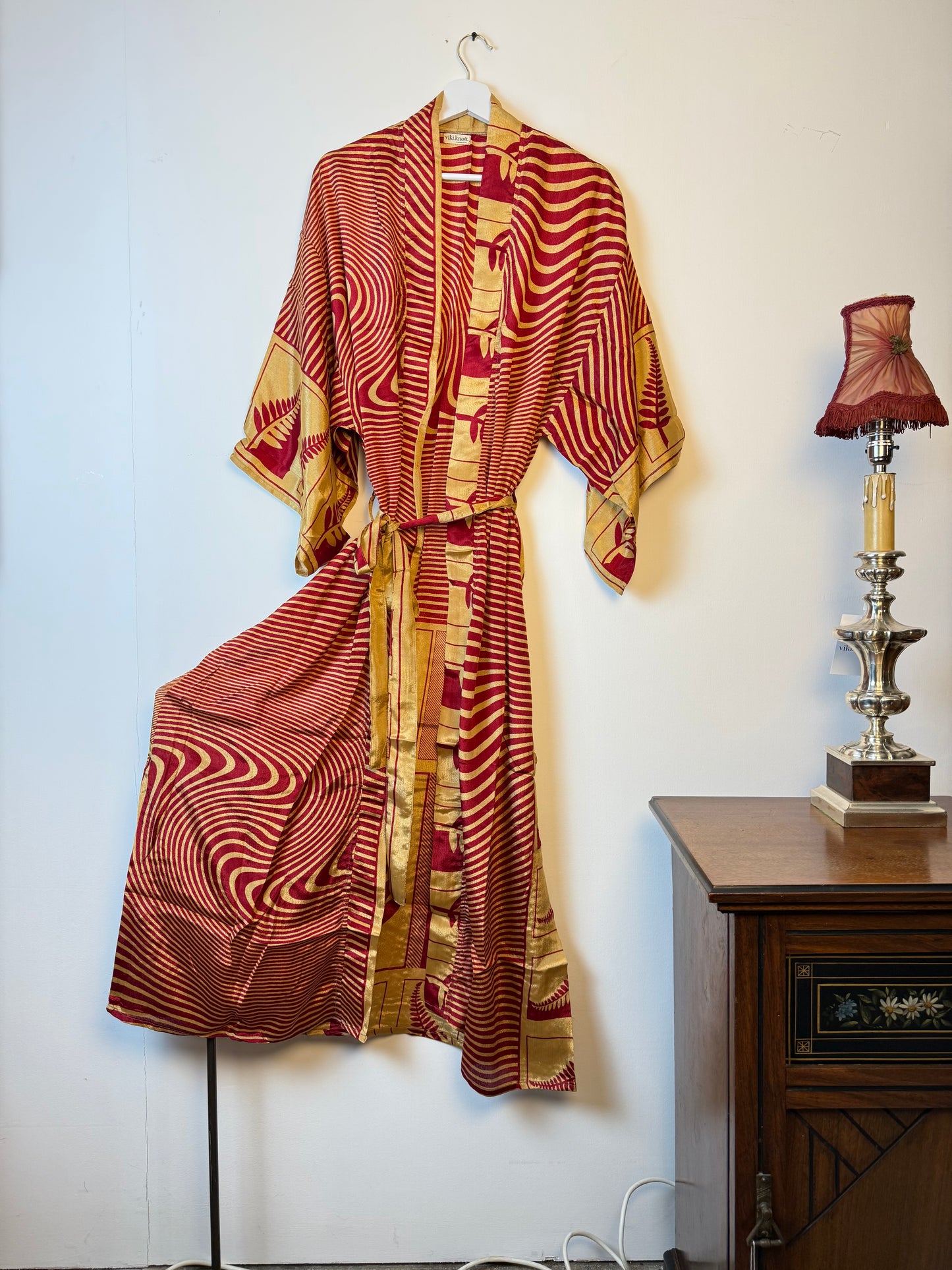 Vintage Saree Silk Kimono / Duster - Long