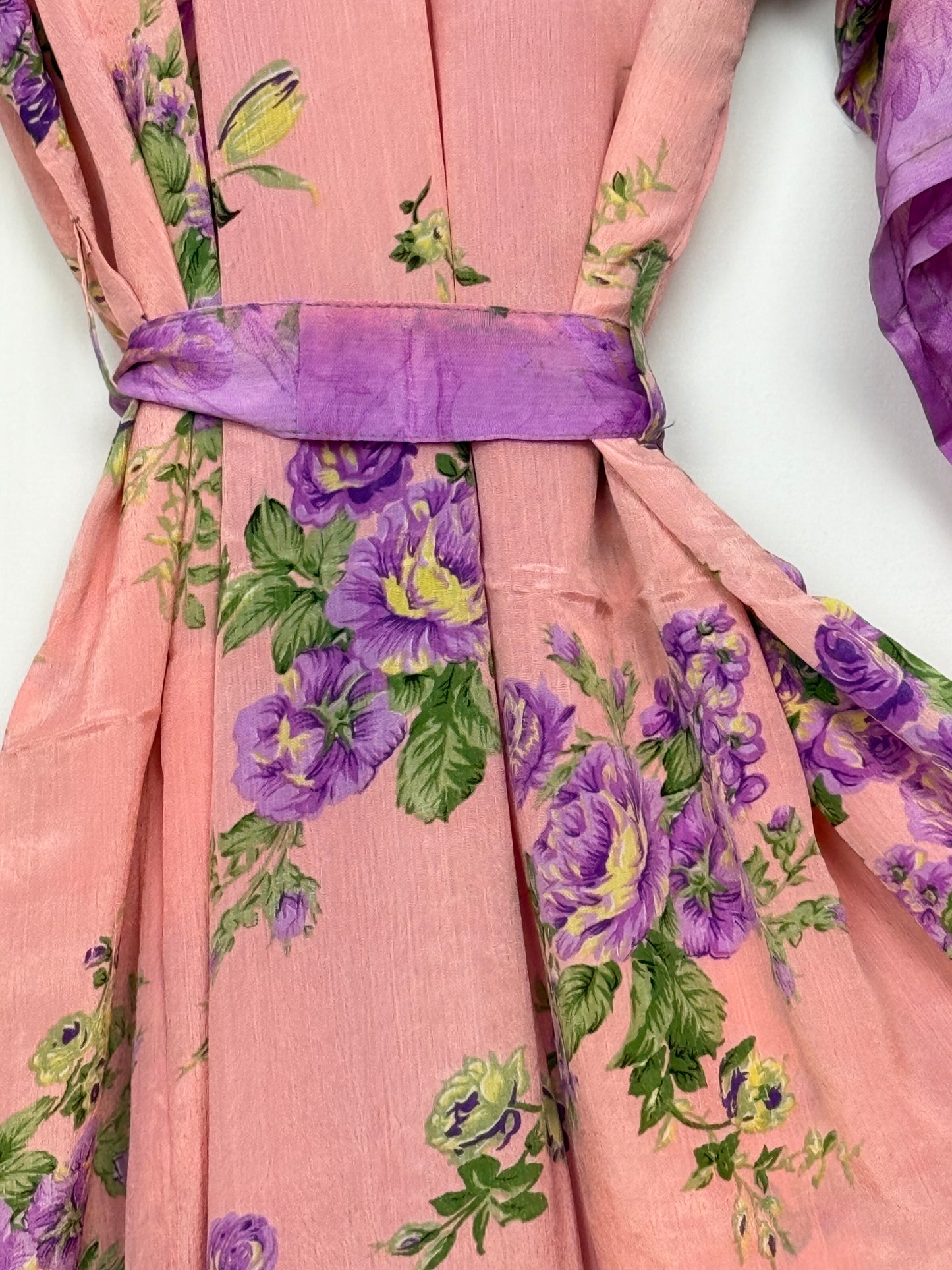Vintage Saree Silk Kimono / Duster - Long