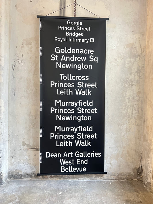 Edinburgh Destination Bus Blind - Dean Art Gallery West End