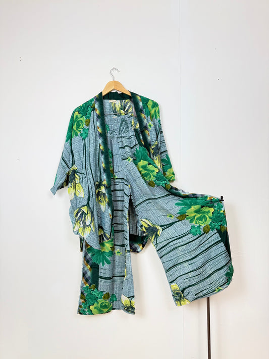 Vintage Saree Silk Trousers & Shirt Co-ordinated Set
