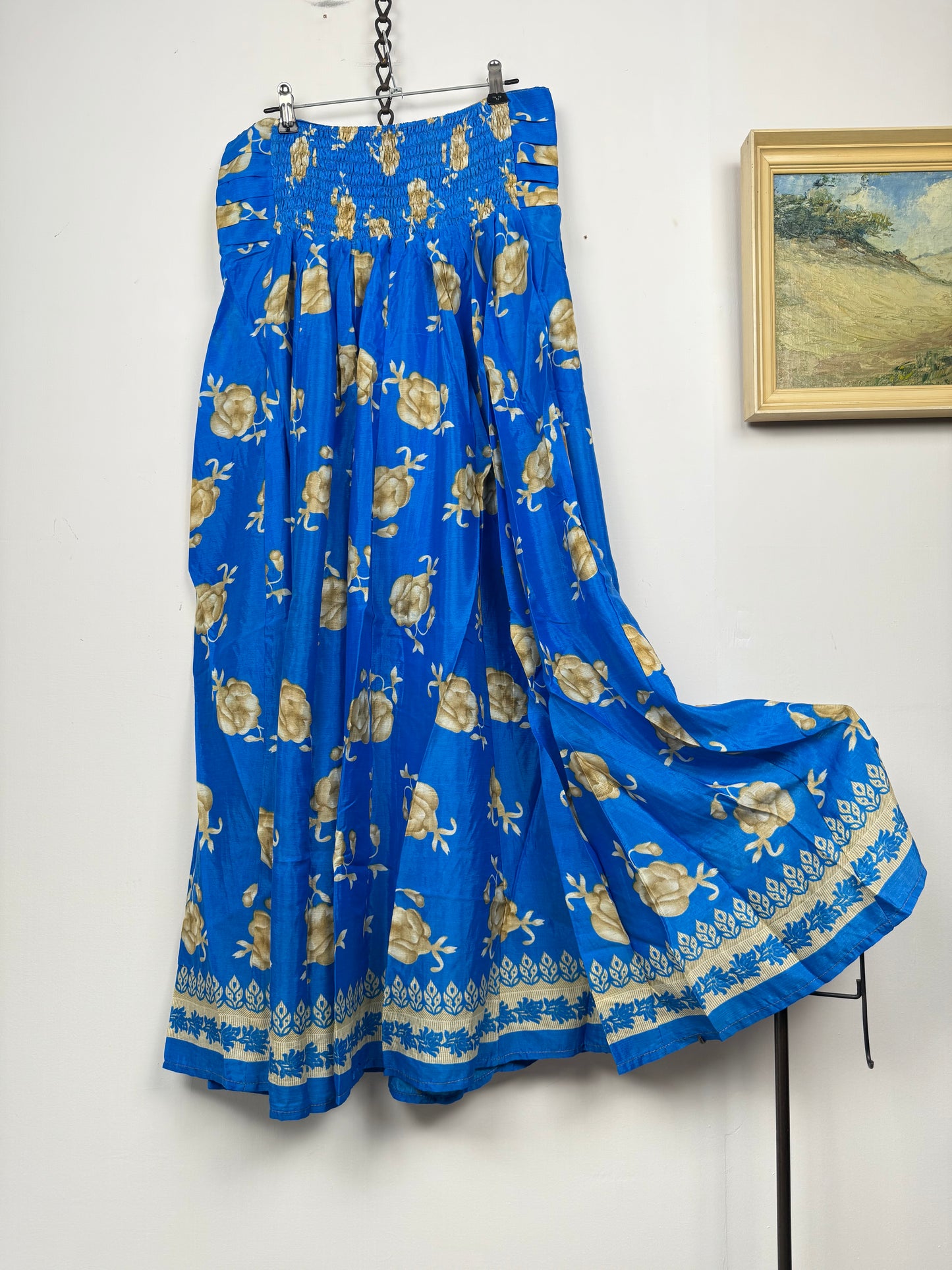 Vintage Saree Silk Pleated Skirt