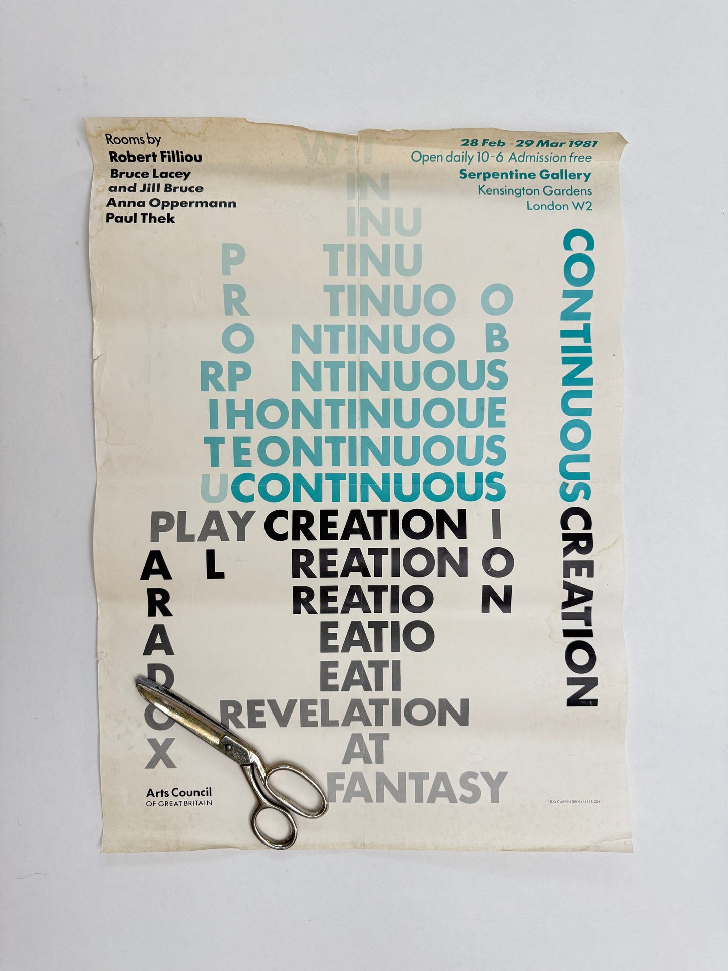 Continuous Creation, Serpentine Gallery 1981 | Art Poster