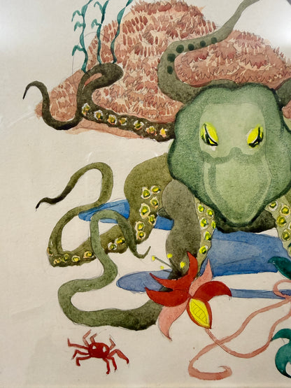 The Octopus | Original Marine Watercolour | c.1930-1950