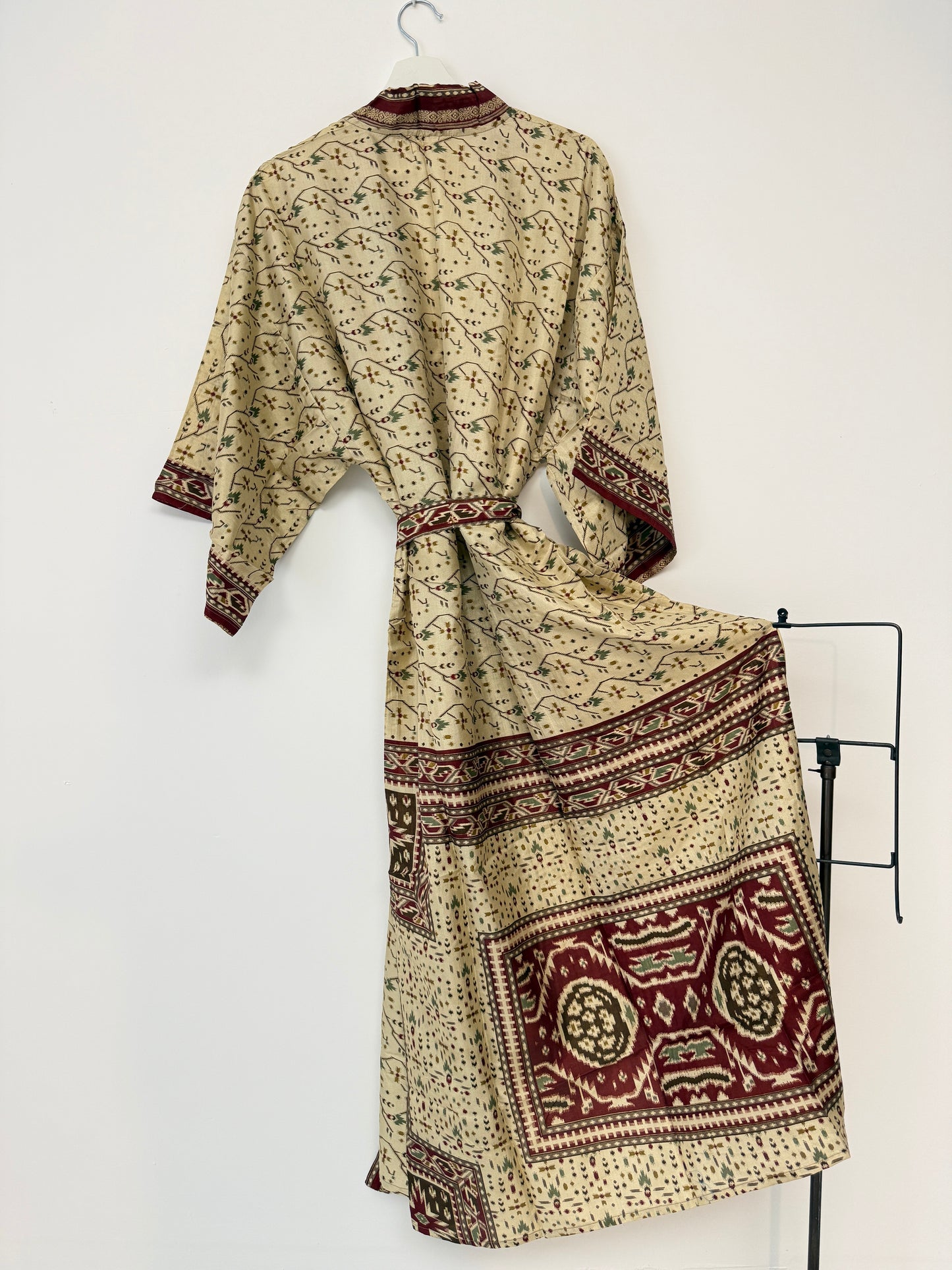 Vintage Saree Silk Kimono / Duster - Long