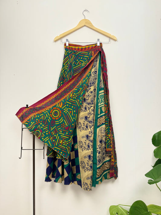 Vintage Saree Silk Wrap Skirt