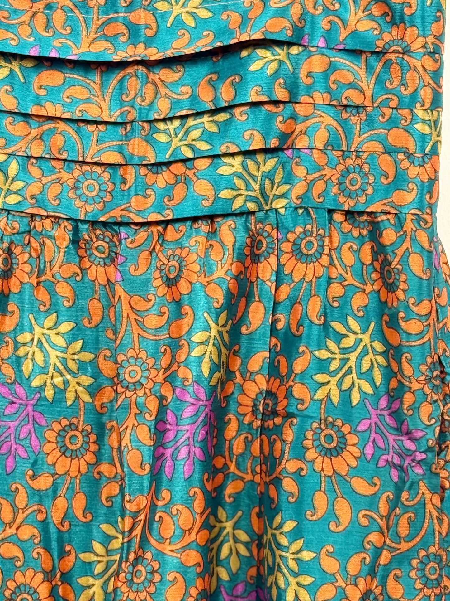 Vintage Saree Silk Pleated Skirt