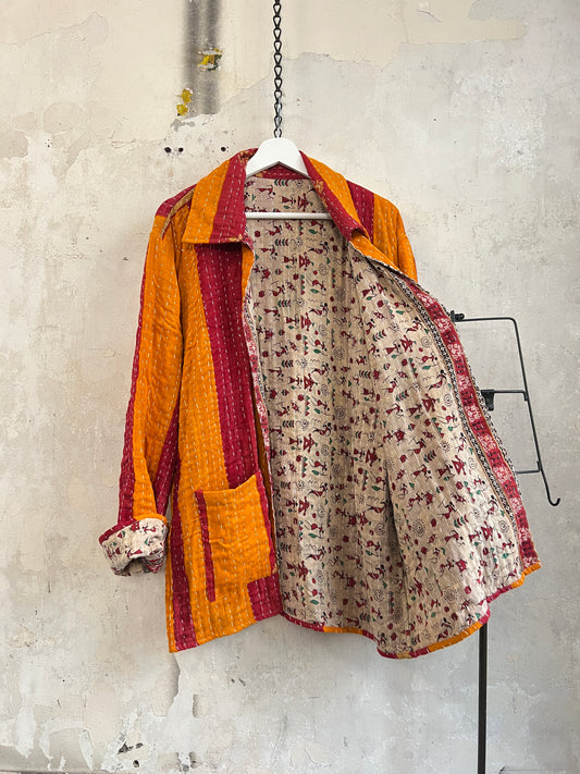 Vintage Cotton Kantha Reversible Jacket ~ No 25