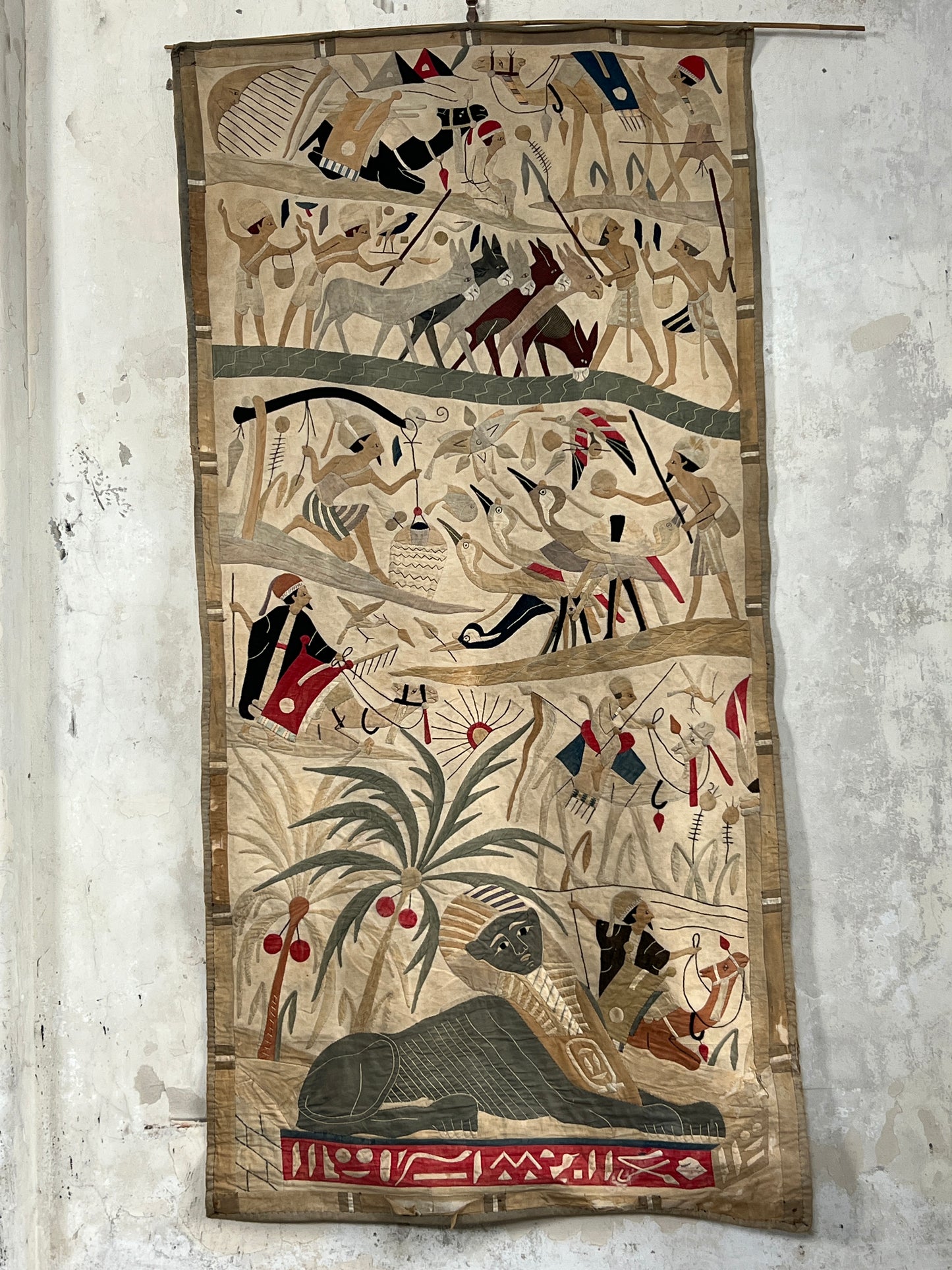 A 1920s Touristic Khayamiya Egyptian Appliqué Wall Hanging