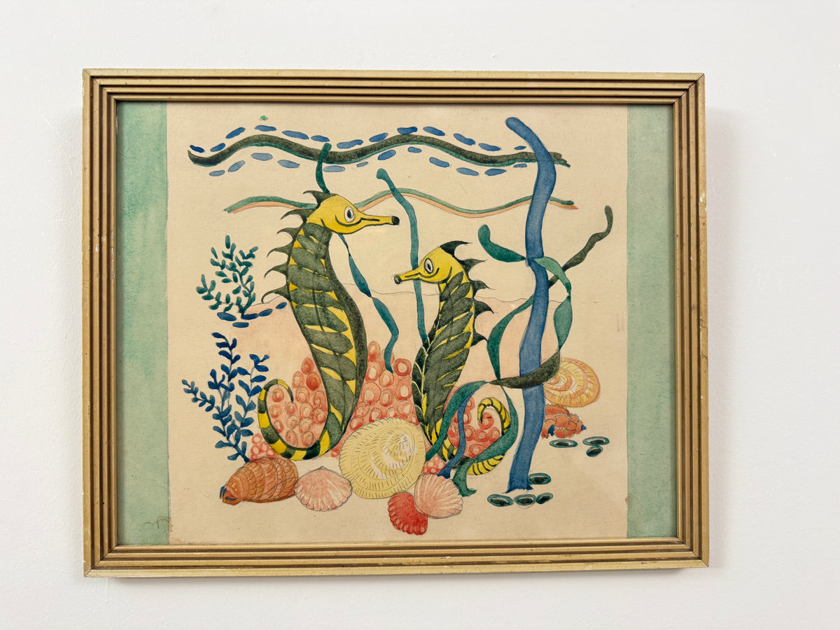 Dandy and Joan | Original Seahorse Watercolour | c.1930–1950