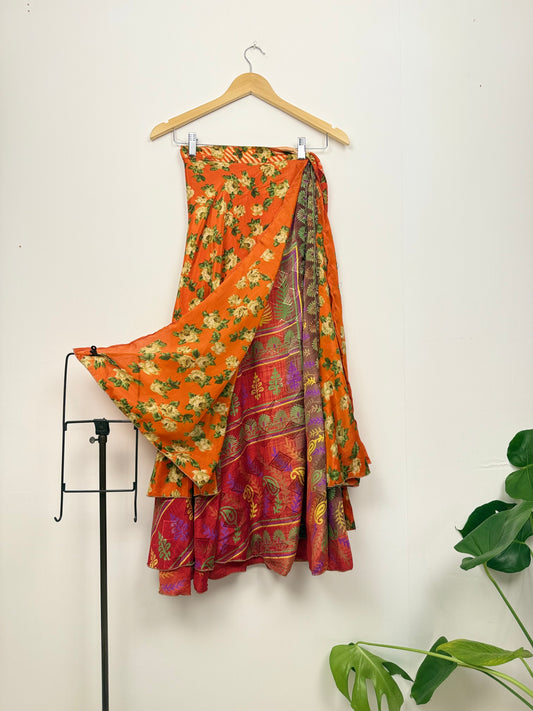 Vintage Saree Silk Wrap Skirt