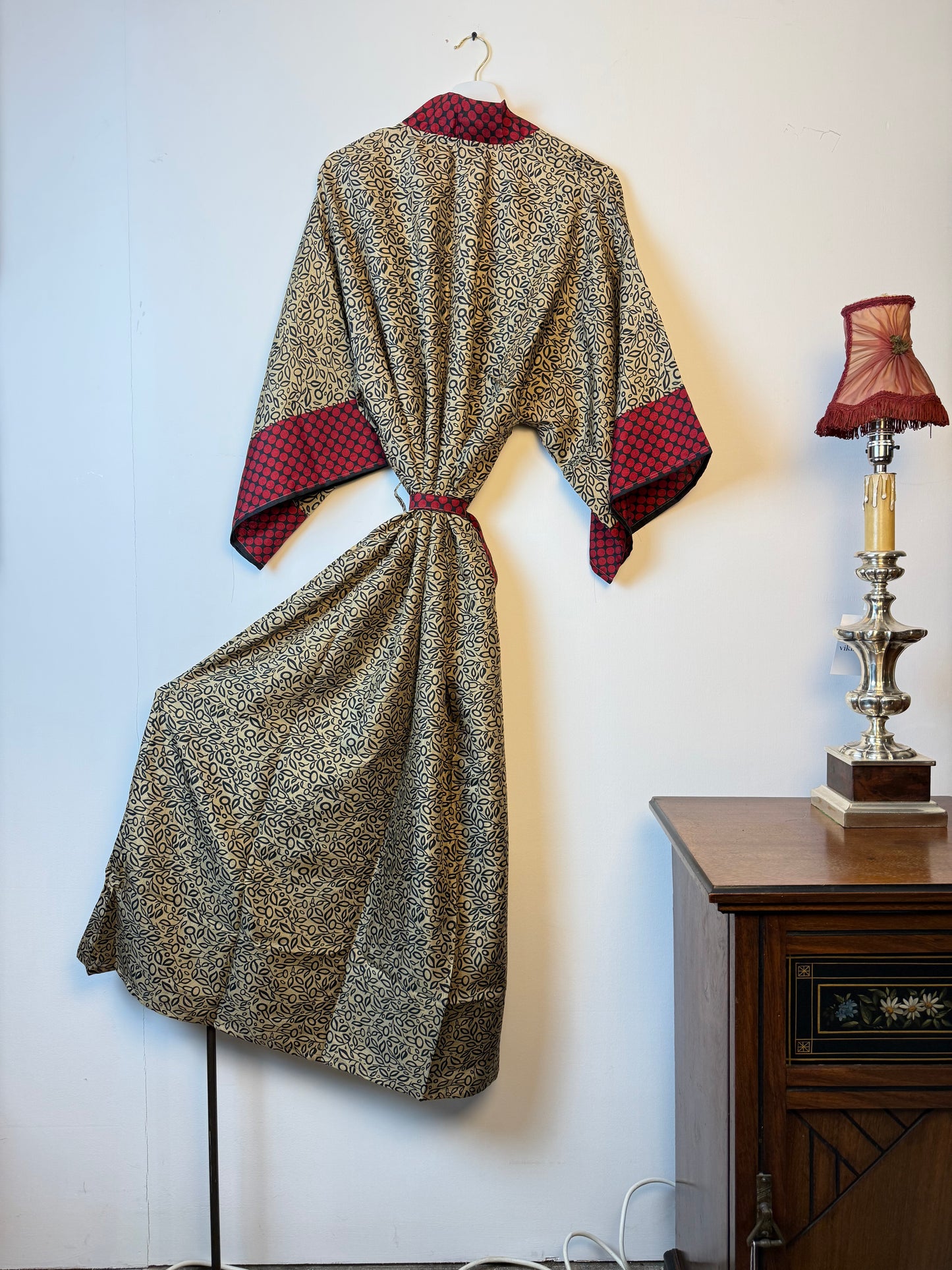 Vintage Saree Silk Kimono / Duster - Long