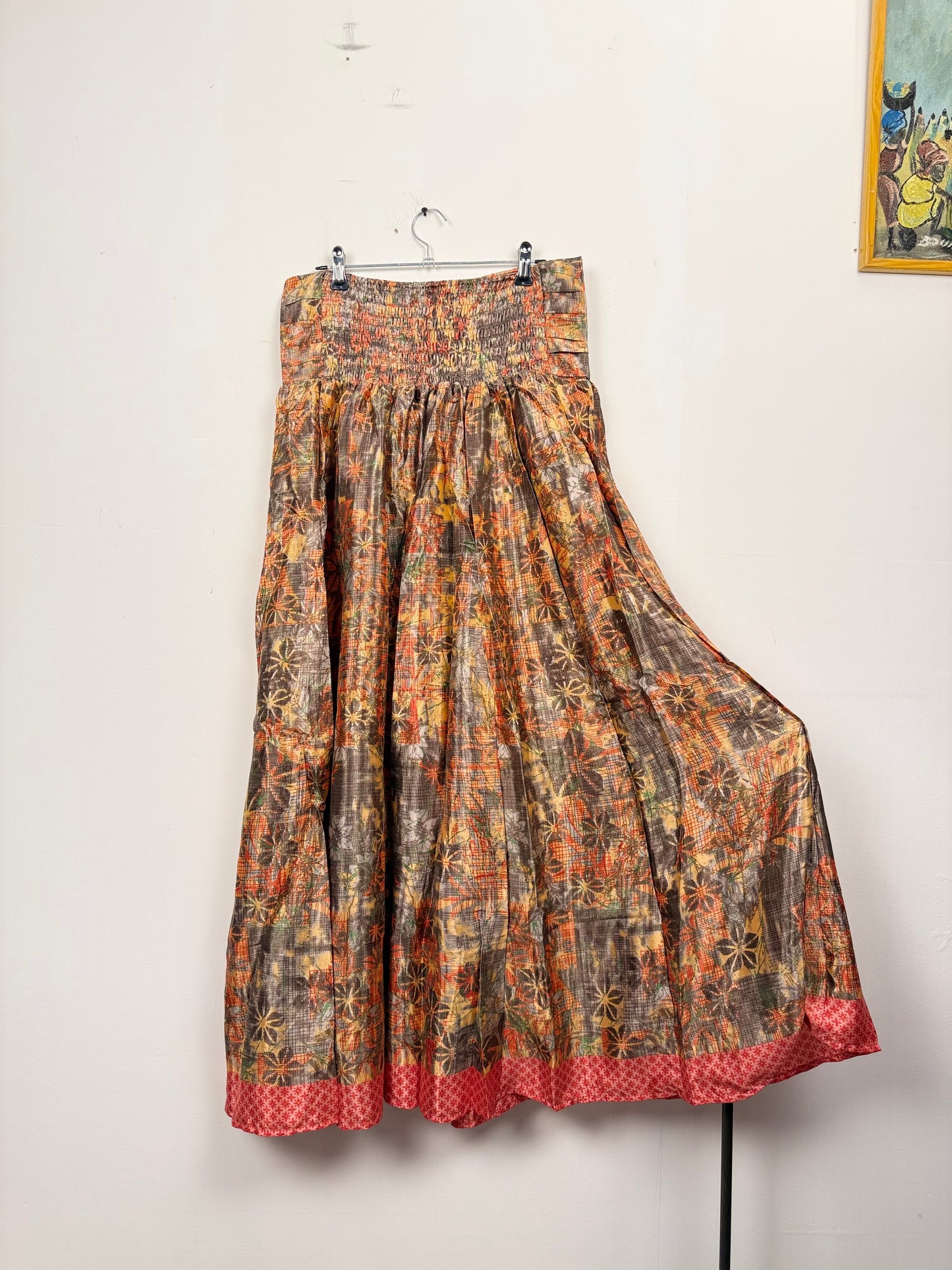 Vintage Saree Silk Pleated Skirt