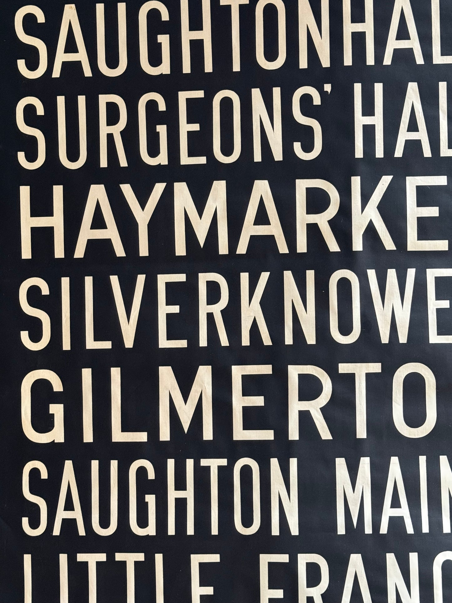 1950’s Linen Destination Bus Blind - Edinburgh - Muirhouse to Western Hailes