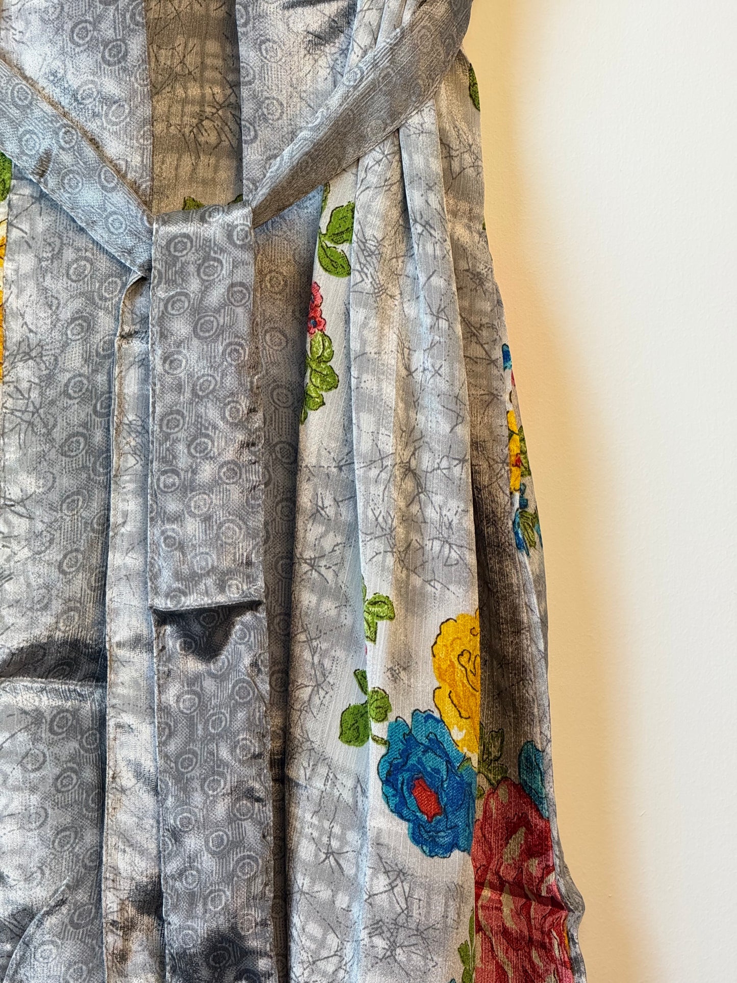 Vintage Saree Silk Kimono / Duster - Long