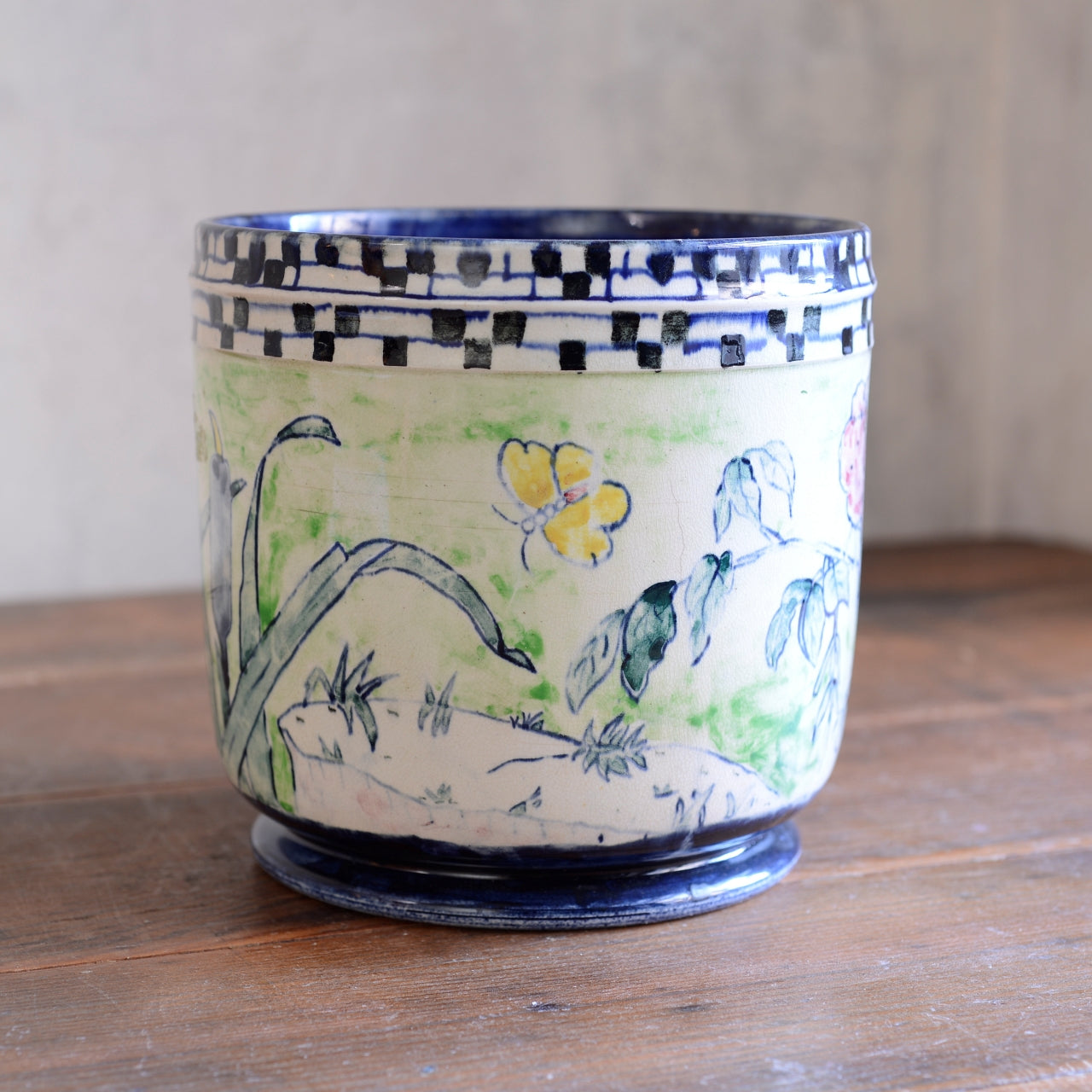 Scottish Pottery Jardiniere signed M.R. Steel c1916