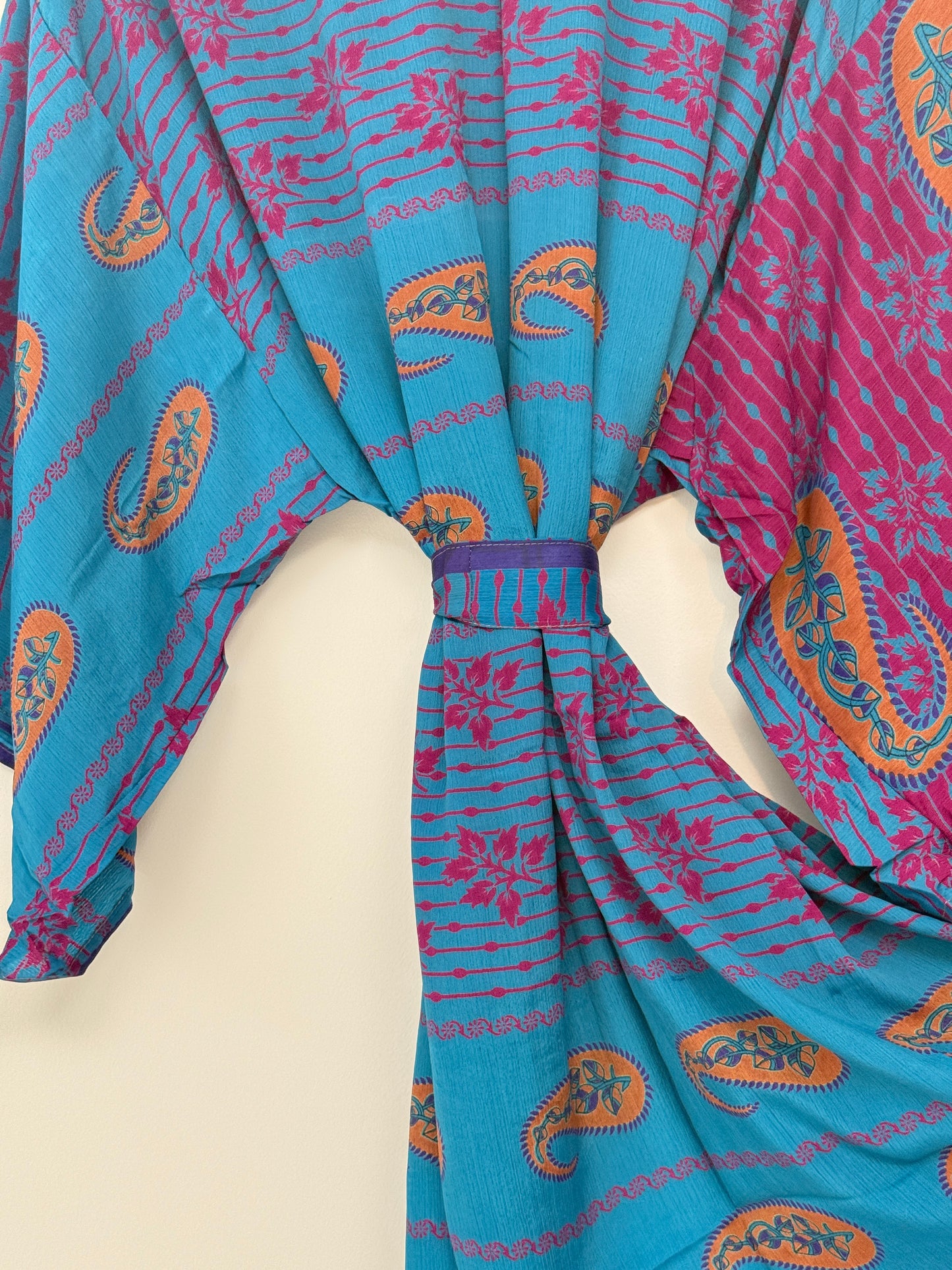 Vintage Saree Silk Kimono / Duster - Short