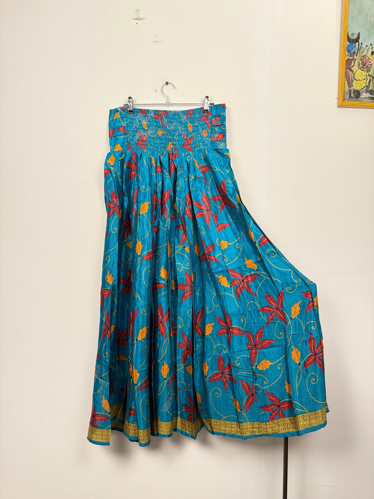 Vintage Saree Silk Pleated Skirt
