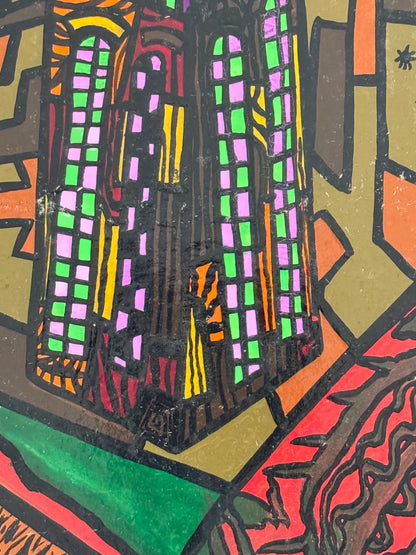 No. 166 Rain in the Coventry Precincts - PETER CROTTY, British | 1943-present
