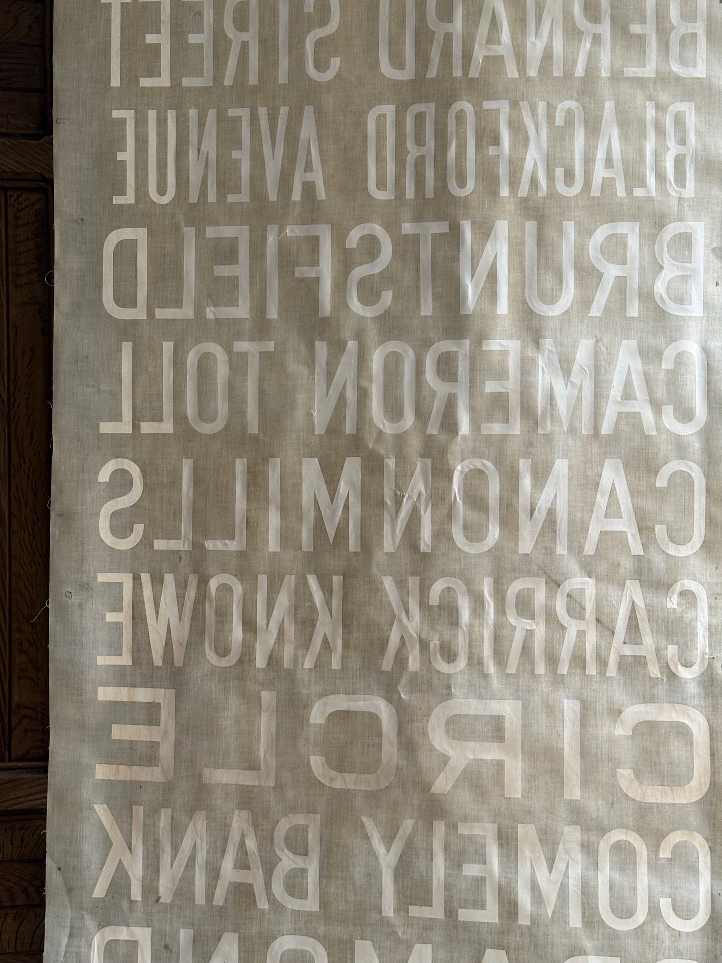 1950’s Linen Destination Bus Blind - Edinburgh - Antigua Street to Cramond