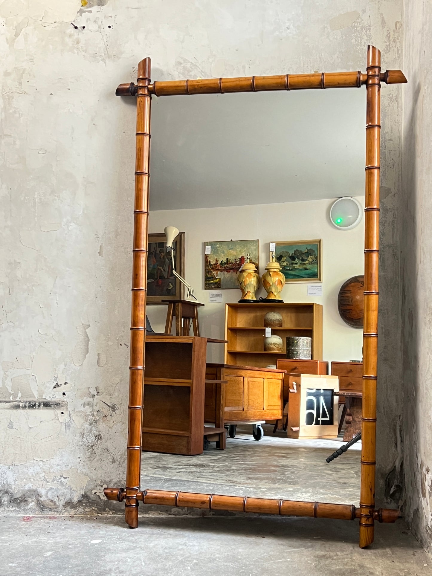 Large scale 19thC French Faux Bamboo Mirror