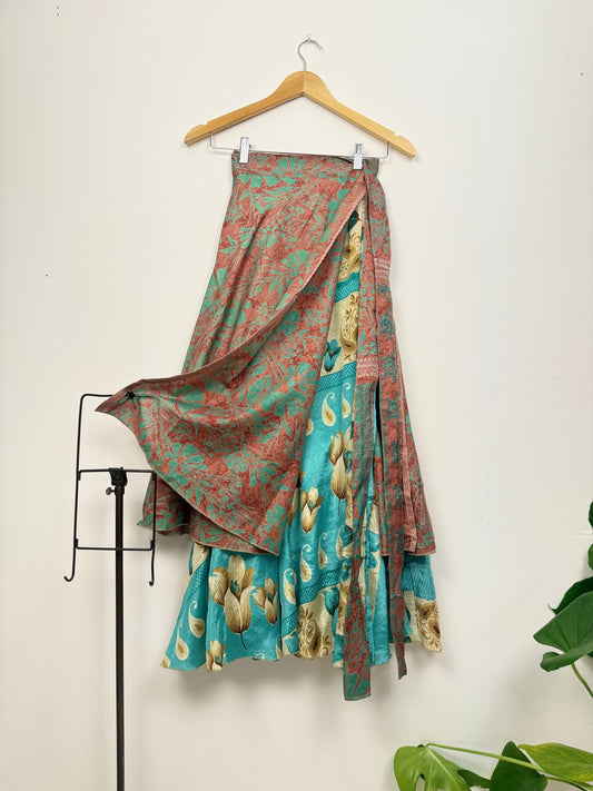 Vintage Saree Silk Wrap Skirt