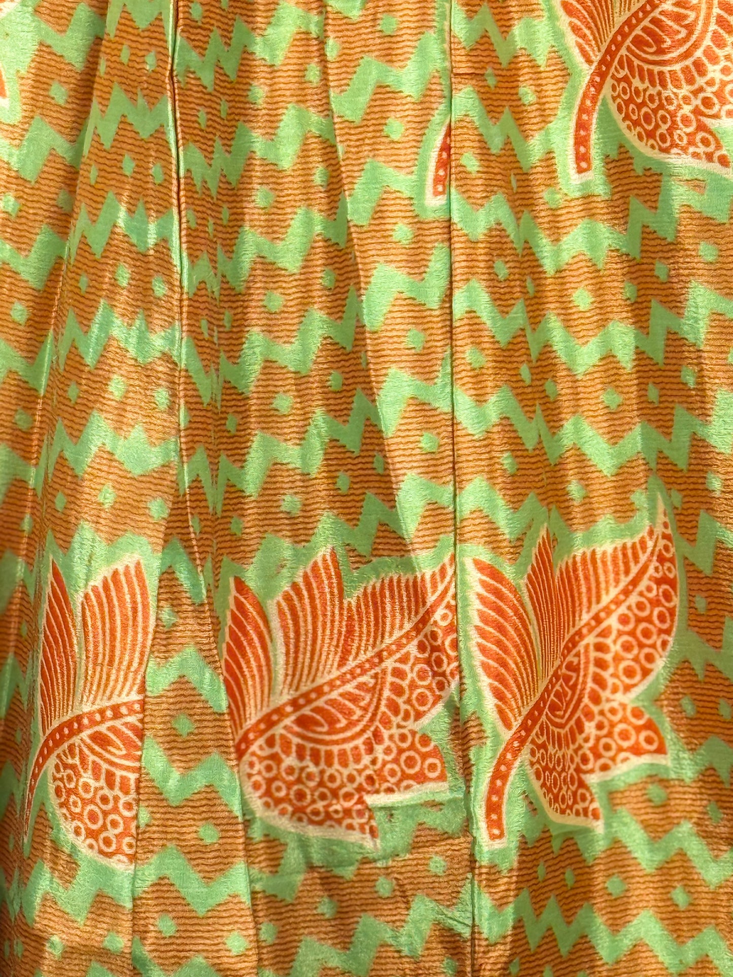 Vintage Saree Silk Pleated Skirt