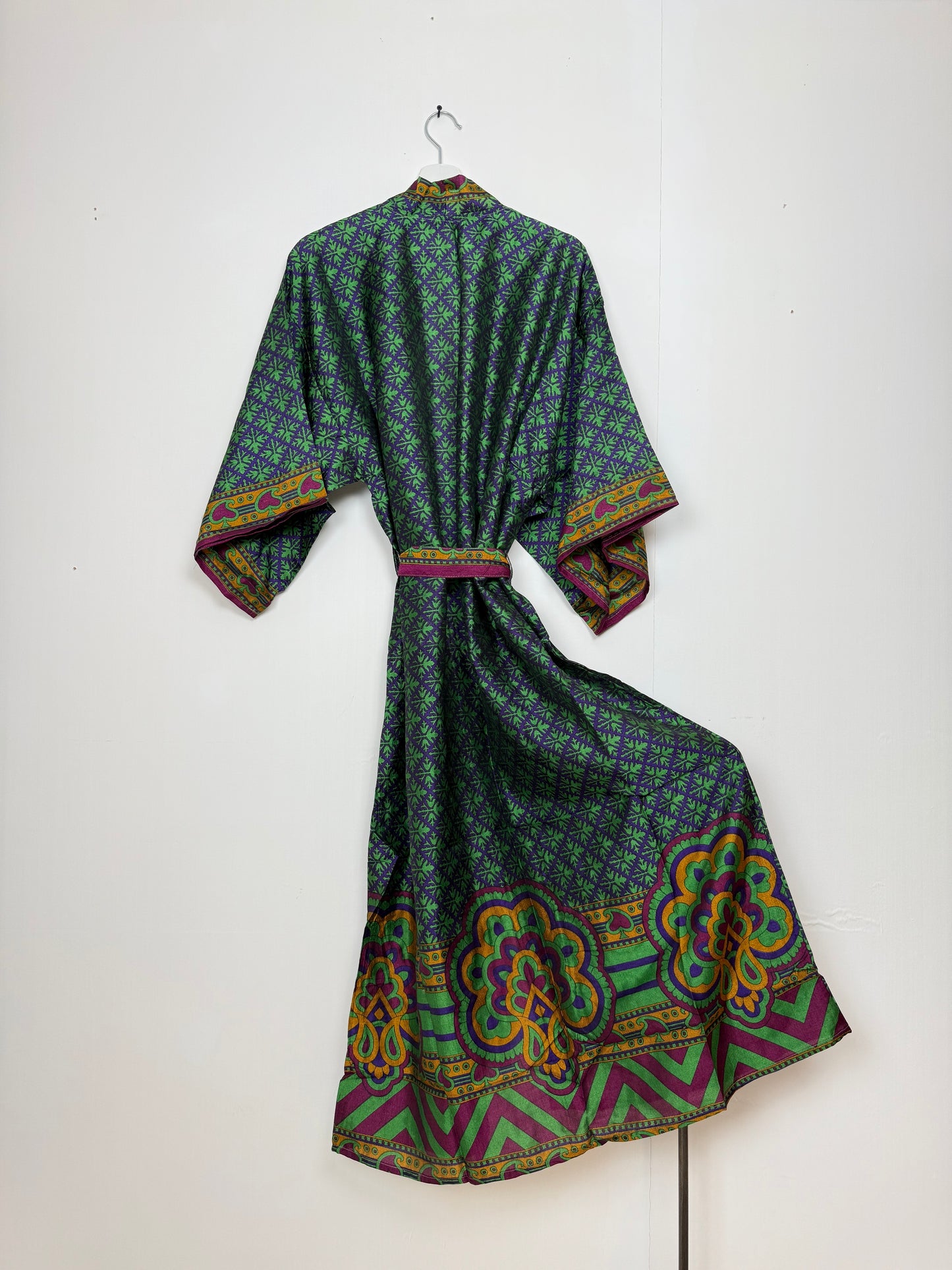 Vintage Saree Silk Kimono / Duster - Long