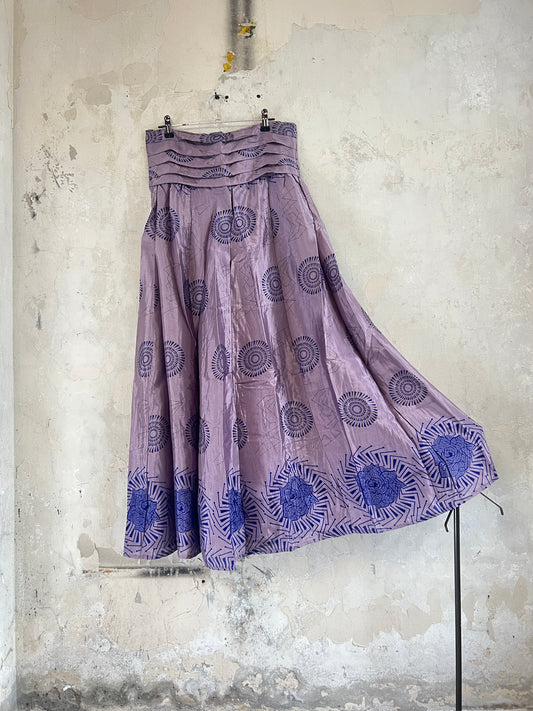 Vintage Saree Silk Pleated Skirt