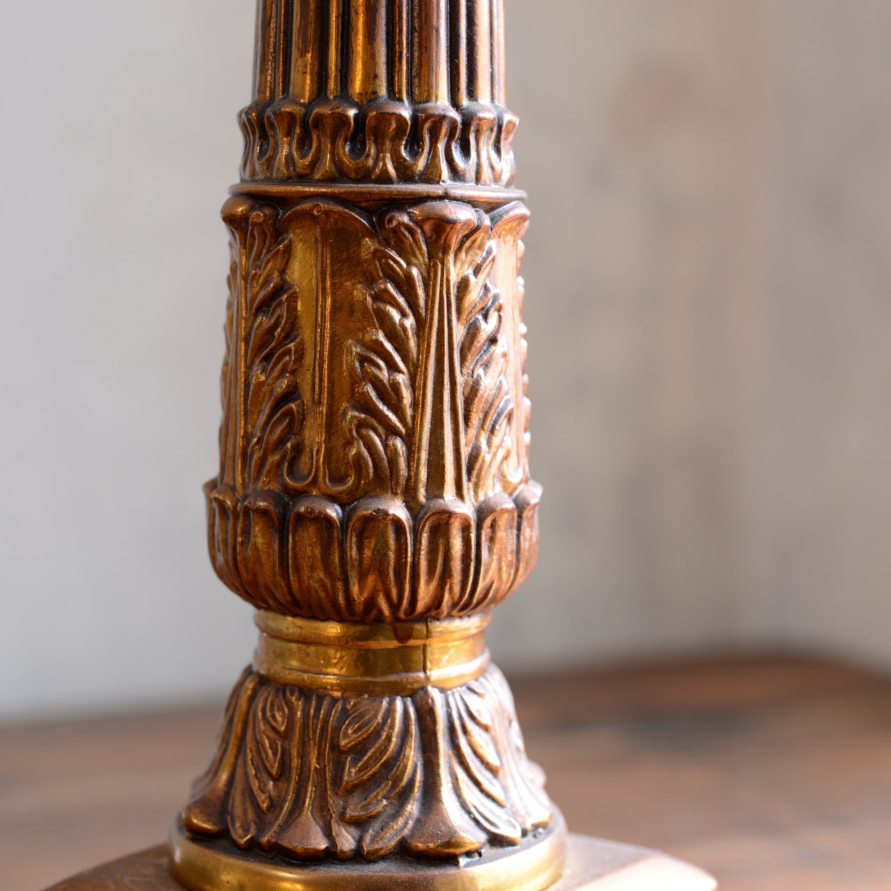 Tall Brass Column Table Lamp