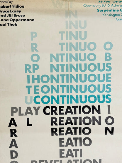 Continuous Creation, Serpentine Gallery 1981 | Art Poster