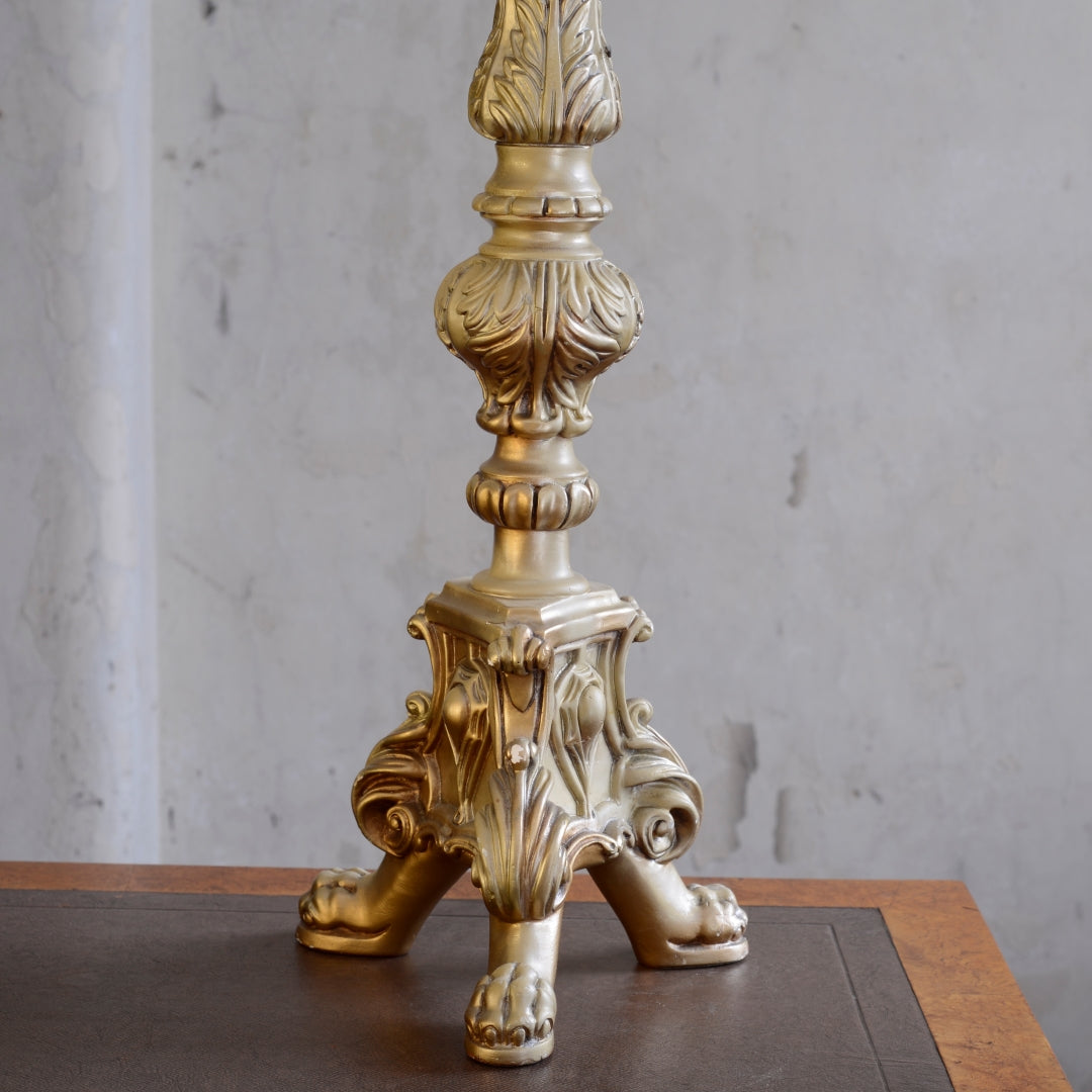 Large Italian Gilt Candlestick Table Lamp - 1950’s