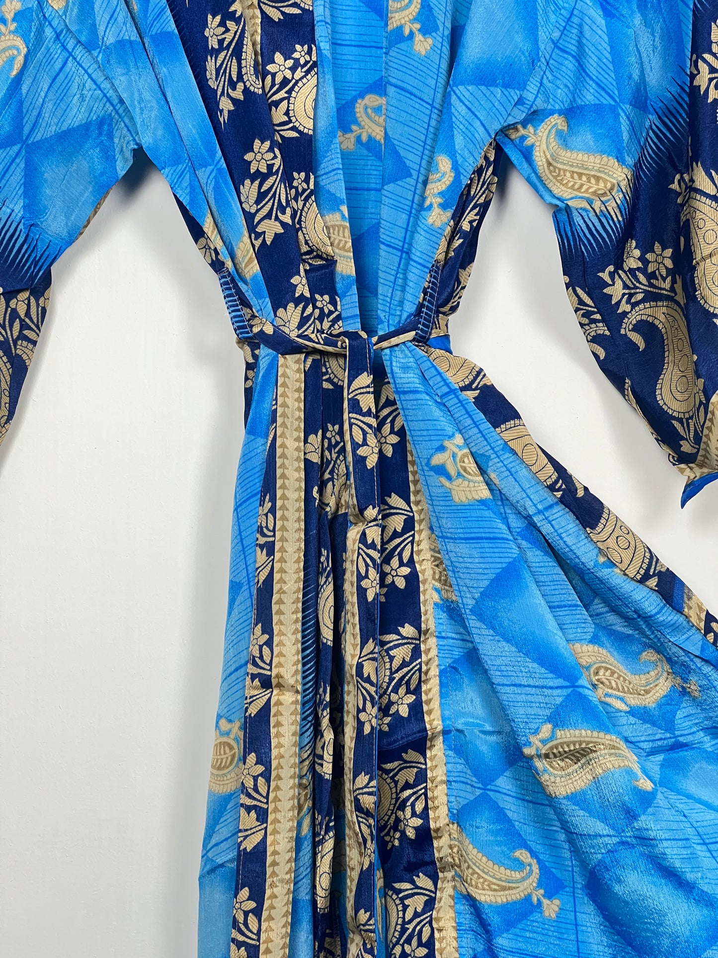 Vintage Saree Silk Kimono / Duster - Long - Wider Unisex Fit