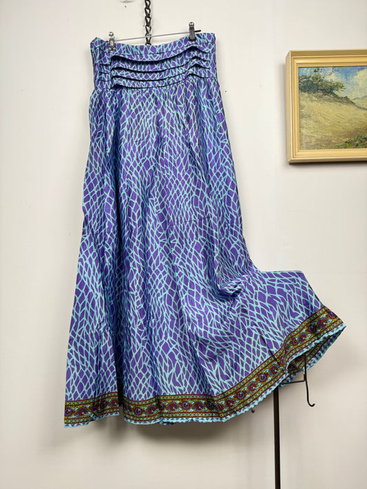 Vintage Saree Silk Pleated Skirt