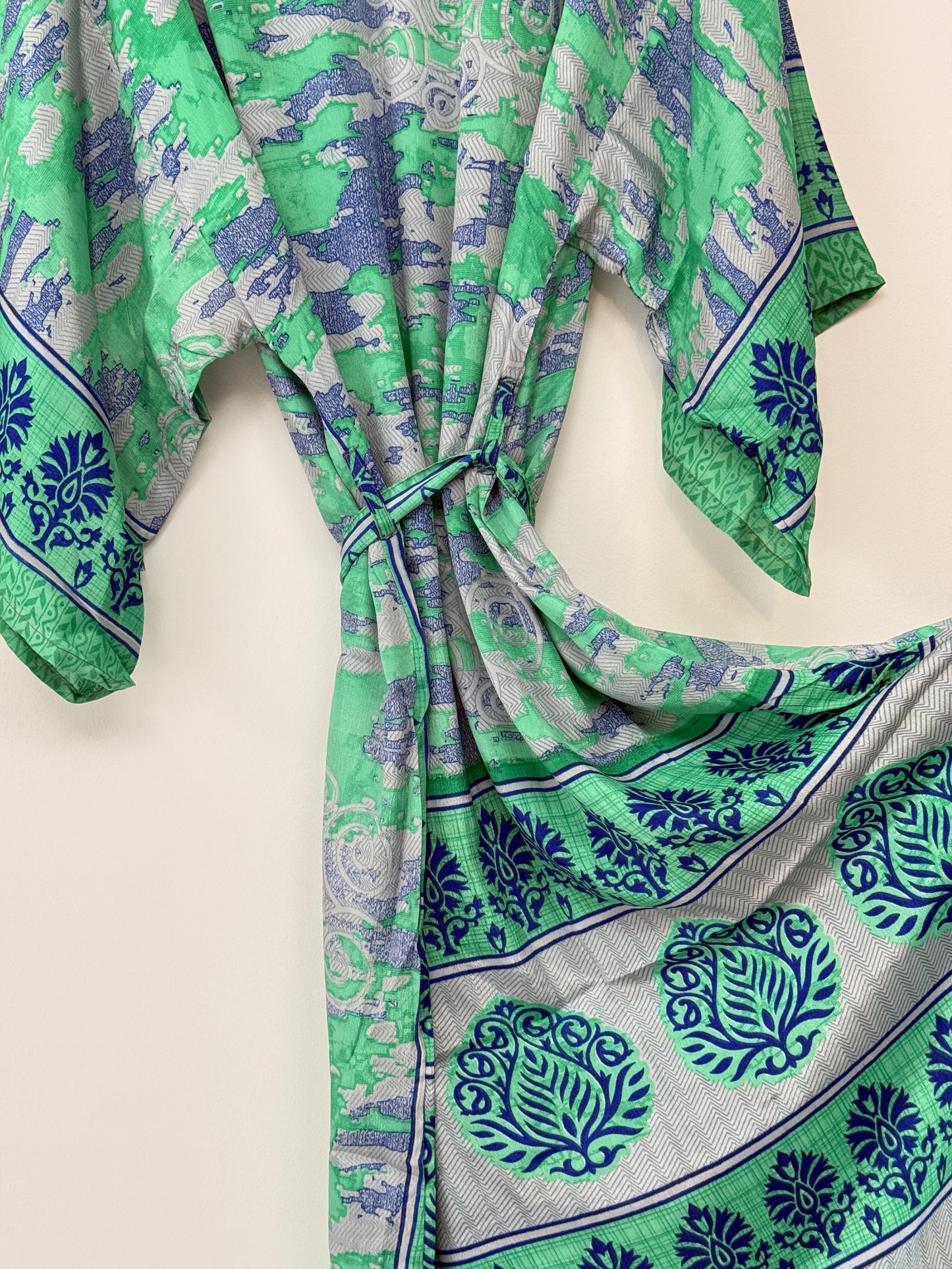 Vintage Saree Silk Kimono / Duster - Long