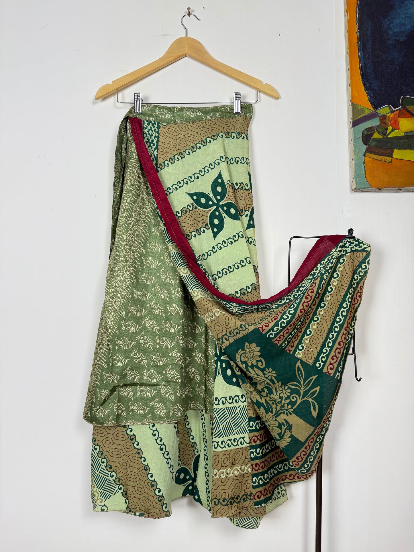 Vintage Saree Silk Wrap Skirt