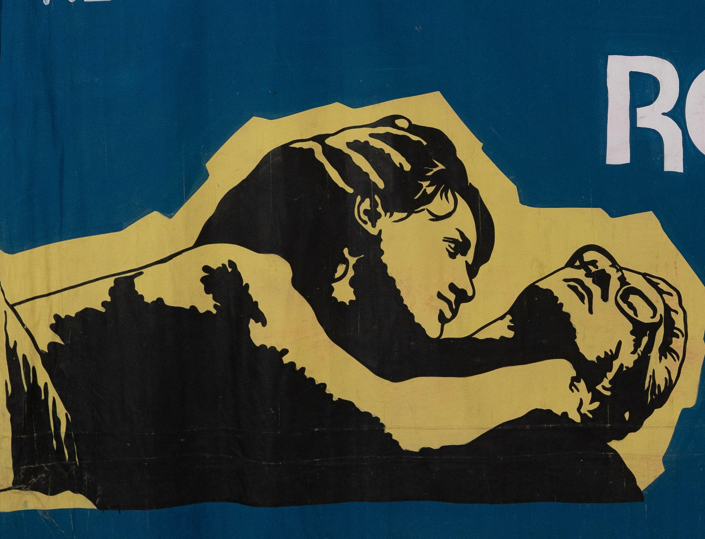 1960s German Hand Painted Cinema Banner - Roulette der Liebe